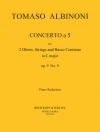 協奏曲・a5・ハ長調・Op.9/9（トマゾ・アルビノーニ） (オーボエ二重奏+ピアノ)【Concerto a 5 in C Op. 9/9】
