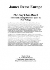 クレフ・クラブ・マーチ（ジェイムス・リーズ・ヨーロップ）（ピアノ）【The Clef Club March】