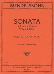 ヴァイオリン・ソナタ・ヘ短調・Op.4（フェリックス・メンデルスゾーン）  (フルート＋ピアノ)【Sonata in F minor Op.4】