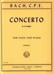 フルート協奏曲・イ長調・WQ168（カール・フィリップ・エマヌエル・バッハ）（フルート＋ピアノ）【Concerto In A Major】
