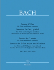3つのフルートソナタ（BWV1033／BWV1031／BWV1020）（バッハ）（フルート＋ピアノ）【Sonatas In C Eb G Min-Bwv 1033 1031 1020】