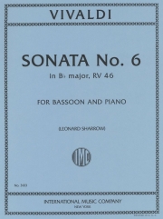 ソナタ・6番・変ロ長調・RV46（アントニオ・ヴィヴァルディ）（バスーン+ピアノ）【Sonata No. 6 in B flat major RV 46】