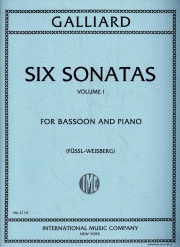 6つのソナタ・第1集（ヨハン・アーンスト・ガリアード）（バスーン+ピアノ）【Six Sonatas: Volume I】