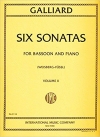 6つのソナタ・第2集（ヨハン・アーンスト・ガリアード）（バスーン+ピアノ）【Six Sonatas: Volume II】