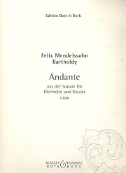 アンダンテ（フェリックス・メンデルスゾーン）（クラリネット+ピアノ）【Andante (1824)　from Sonata for Clarinet and Piano】