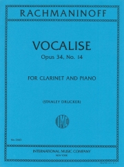 ヴォカリーズ Op.34 No.14 (A管用)(セルゲイ・ラフマニノフ）（クラリネット+ピアノ）【Vocalise  Opus 34  No. 14 (Clarinet in A)】