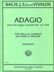 オルガン協奏曲第3番アダージョ（バッハ）（クラリネット+ピアノ）【Adagio from Organ Concerto No. 3】