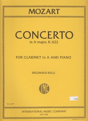 クラリネット協奏曲・イ長調・K.622（A管用）（モーツァルト）（クラリネット+ピアノ）【Concerto in A major  K. 622 Edition for Clarinet in A】