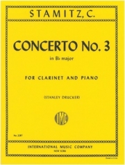 クラリネット協奏曲・第3番・変ロ長調  (カール・シュターミッツ)  (クラリネット+ピアノ）【Concerto No. 3 in B flat major】