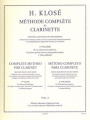 クラリネット教本・第2巻（イアサント・クローゼ）【Methode De Clarinette Vol.2】