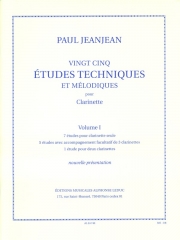 25の旋律的技巧練習曲・第1巻（ポール・ジャンジャン）（クラリネット）【25 Etudes Techniques Et Melodiques Vol.1】