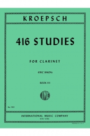 416の発展的練習曲・第3巻（フリッツ・クレプシュ）（クラリネット）【416 Studies: Volume III】