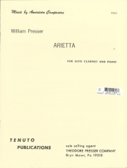 アリエッタ（ウィリアム・プレッサー）（アルトクラリネット+ピアノ）【Arietta】