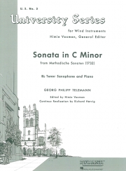 ソナタ・ハ短調（テレマン）（テナーサックス+ピアノ）【Sonata in C Minor (Methodische Sonaten)】