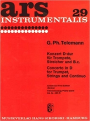 トランペット協奏曲・二長調（テレマン）(トランペット＋ピアノ）【Concerto for Trumpet in D Major】