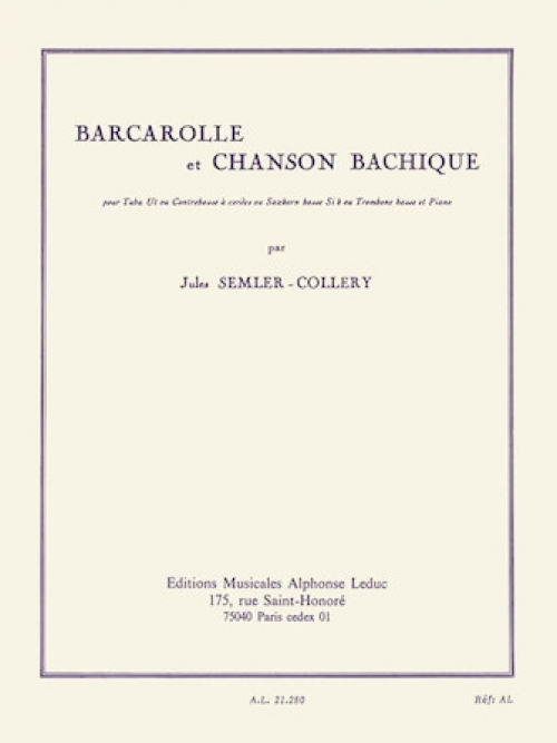 舟歌とシャンソン（ジュール・セムラー＝コルリー）（バストロンボーン+ピアノ）【Barcarolle Et Chanson Bachigue】 -  吹奏楽の楽譜販売はミュージックエイト