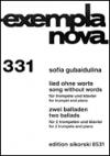 無言歌＆2つのバラード（ソフィア・グバイドゥーリナ）（トランペット+ピアノ）【Song Without Words & Two Ballads】