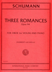 3つのロマンス・Op.94（ロベルト・シューマン）（オーボエ+ピアノ）【Three Romances, Opus 94 】