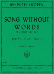無言歌・ニ長調・Op.109（フェリックス・メンデルスゾーン）（ヴィオラ+ピアノ）【Song Without Words in D major, Opus 109】