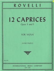 12のカプリス・Op.3＆５（ピエトロ・ロヴェッリ）（ヴィオラ）【12 Caprices, Opus 3 & 5】