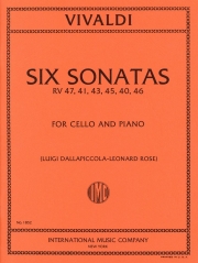 ６つのソナタ・RV 47, 41, 43, 45, 40, 46（アントニオ・ヴィヴァルディ）（チェロ+ピアノ）【Six Sonatas, RV 47, 41, 43, 45, 40, 46】