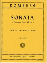 ソナタ・変ロ長調・Op.38・No.3（ベルンハルト・ロンベルク）（チェロ+ピアノ）【Sonata in B flat major, Opus 38, No. 3】