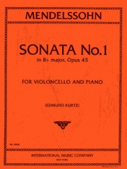 ソナタ・No.1・変ロ長調・Op.45（チェロ+ピアノ）【Sonata No. 1 in B flat, Opus 45】