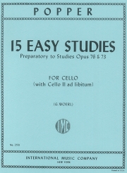 15の簡単な練習曲（ダーヴィト・ポッパー）（チェロ）【15 Easy Studies(Preparatory to Opus 73 & 76)】