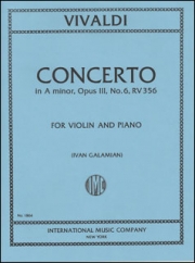 協奏曲・イ短調・RV 356 (Opus 3, No. 6)（アントニオ・ヴィヴァルディ）（ヴァイオリン+ピアノ）【Concerto in A minor, RV 356 (Opus 3, No. 6)】