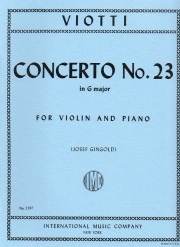 協奏曲・No.23・ト長調（ジョヴァンニ・バッティスタ・ヴィオッティ）（ヴァイオリン+ピアノ）【Concerto No. 23 in G major】