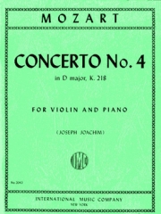 協奏曲・No.4・ニ長調・K. 218（モーツァルト）（ヴァイオリン+ピアノ）【Concerto No. 4 in D major, K. 218 with Cadenzas by JOSEPH】