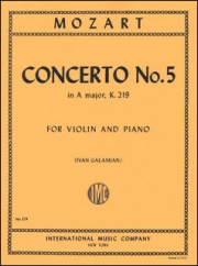 協奏曲・No.5・ニ長調・K. 219（モーツァルト）（ヴァイオリン+ピアノ）【Concerto No. 5 in A major, K. 219 with Cadenzas by JOSEPH】