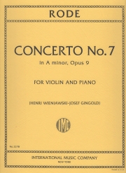 協奏曲・No.7・イ短調・Op.9（ピエール・ロード）（ヴァイオリン+ピアノ）【Concerto No. 7 in A minor, Opus 9 with cadenzas by WIENIAW】