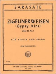 ツィゴイネルワイゼン・Op.20・No.1（パブロ・デ・サラサーテ）（ヴァイオリン+ピアノ）【Zigeunerweisen (Gypsy Airs), Opus 20, No. 1】