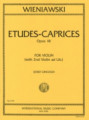 6つのエチュード・カプリース・Op.18（ヘンリク・ヴィエニャフスキ）（ヴァイオリン）【Six Etudes-Caprices, Opus 18 (with 2nd violin)】