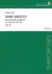 舟唄・Op.81（ツェーザリ・キュイ）（チェロ+ピアノ）【Barcarolle, Op. 81】