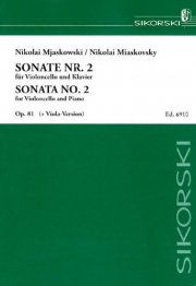 ソナタ・No.2・Op.81（ニコライ・ミャスコフスキー）（チェロ+ピアノ）【Sonata No. 2, Op. 81】