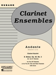 アンダンテ「四重奏曲・ニ長調・Op.60・No.2」より  (R. Bohne)  (クラリネット四重奏)【Andante (from Quartet in D, Op. 60 No. 2)】