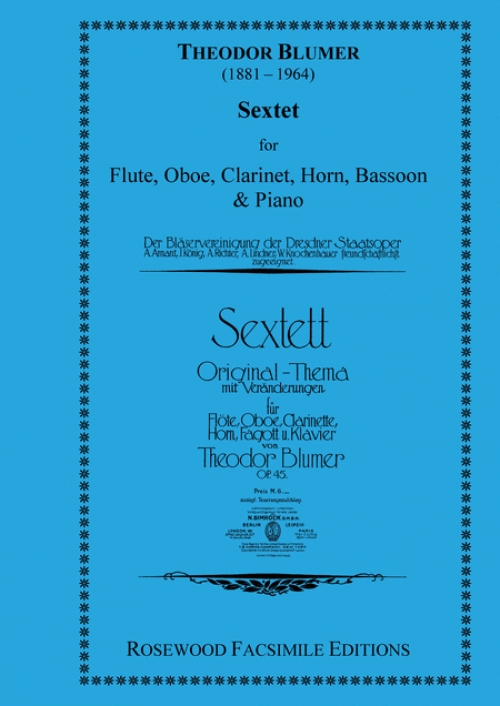 六重奏曲・Op.45 (木管五重奏+ピアノ)【Sextet, Op. 45】 - 吹奏楽の 