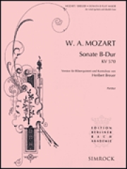 ソナタ・変ロ長調・K. 570（パート譜のみ）　(木管五重奏+ストリングベース)【Sonata in B-Flat Major, K. 570】