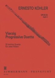 Forty Progressive Duets op. 55 Heft 1  (エルネスト・ケーラ) (フルートニ重奏)【Forty Progressive Duets op. 55 Heft 1 No. 6 D major】