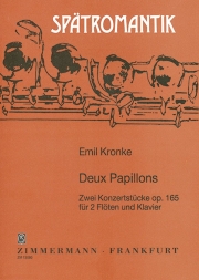 二匹の蝶々・Op.165 (エミール・クローンケ)  (フルートニ重奏＋ピアノ)【Deux Papillons op. 165】