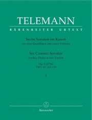 6つのカノン風ソナタ・Vol.1・Op.5・TWV 40: 118-120 (テレマン)  (フルートニ重奏)【Six Canonic Sonatas for Two Flutes Or Two Violins Vol.1, O】