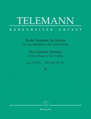 6つのカノン風ソナタ・Vol.2・Op.5・TWV 40:121 - 123, 103 (テレマン) (フルートニ重奏)【Six Canonic Sonatas for Two Flutes Or Two Violins Vol.2, O】
