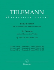6 Sonatas for Two Flutes Or Two Violins Vol.1, op. (フルートニ重奏)【Six Sonatas for Two Flutes Or Two Violins Vol.1, op.2】