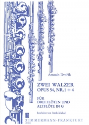 2つのワルツ・Op.54/1+4   (ドヴォルザーク)　 (フルート四重奏)【Two Waltzes op. 54/1+4】