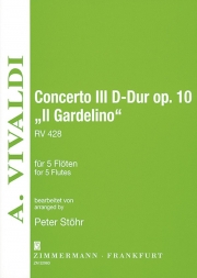 Concerto III D major Il Gardelino op. 10 RV 428　 (フルート五重奏)【Concerto III D major Il Gardelino op. 10 RV 428】