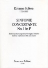 協奏交響曲・No.1・ヘ長調（ペドロ・エティエンヌ・ソレール） (クラリネットニ重奏＋ピアノ）【Sinfonie Concertante No.1 in F】