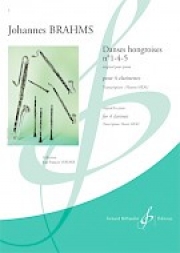 ハンガリー舞曲（ヨハネス・ブラームス） (クラリネット四重奏）【Danses Hongroises】
