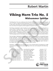 バイキング・ホルン・トリオ・No.5 (ロバート・マーティン)　(ホルン三重奏)（パート譜のみ）【Viking Horn Trio No. 5 / Midsummer Sunrise】